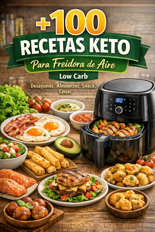 +100 Recetas Keto Para Freidora de Aire