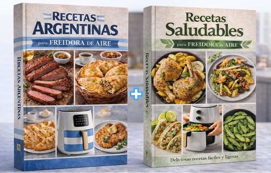 Combo +1000 Recetas: Argentinas + Saludables para Freidora de Aire